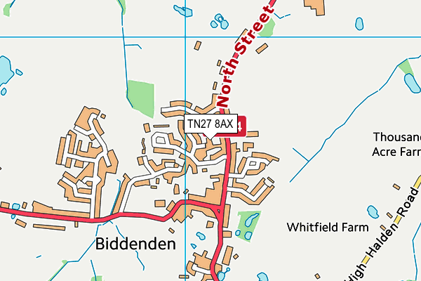 TN27 8AX map - OS VectorMap District (Ordnance Survey) TN27 8AX map - OS VectorMap District (Ordnance Survey)