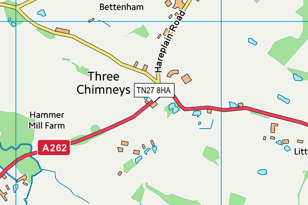 TN27 8HA map - OS VectorMap District (Ordnance Survey) TN27 8HA map - OS VectorMap District (Ordnance Survey)
