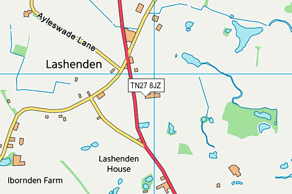TN27 8JZ map - OS VectorMap District (Ordnance Survey) TN27 8JZ map - OS VectorMap District (Ordnance Survey)