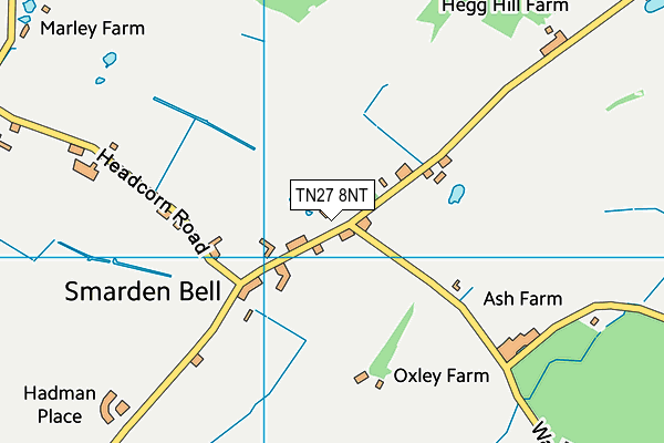 TN27 8NT map - OS VectorMap District (Ordnance Survey) TN27 8NT map - OS VectorMap District (Ordnance Survey)