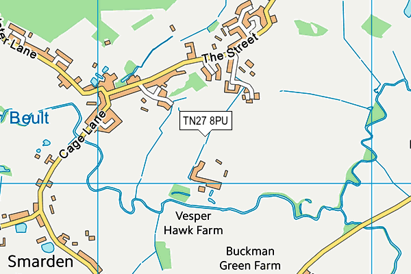 TN27 8PU map - OS VectorMap District (Ordnance Survey) TN27 8PU map - OS VectorMap District (Ordnance Survey)