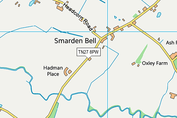TN27 8PW map - OS VectorMap District (Ordnance Survey) TN27 8PW map - OS VectorMap District (Ordnance Survey)