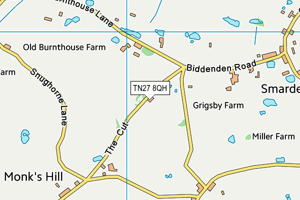 TN27 8QH map - OS VectorMap District (Ordnance Survey) TN27 8QH map - OS VectorMap District (Ordnance Survey)