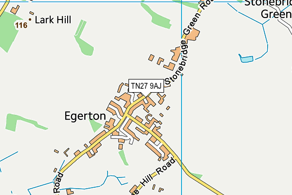 TN27 9AJ map - OS VectorMap District (Ordnance Survey) TN27 9AJ map - OS VectorMap District (Ordnance Survey)