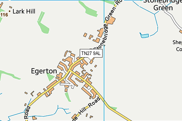 TN27 9AL map - OS VectorMap District (Ordnance Survey) TN27 9AL map - OS VectorMap District (Ordnance Survey)