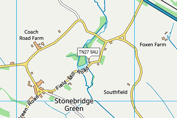 TN27 9AU map - OS VectorMap District (Ordnance Survey) TN27 9AU map - OS VectorMap District (Ordnance Survey)