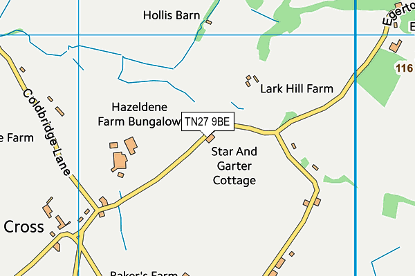 TN27 9BE map - OS VectorMap District (Ordnance Survey) TN27 9BE map - OS VectorMap District (Ordnance Survey)