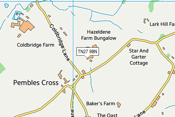 TN27 9BN map - OS VectorMap District (Ordnance Survey) TN27 9BN map - OS VectorMap District (Ordnance Survey)