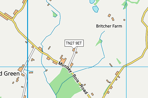 TN27 9ET map - OS VectorMap District (Ordnance Survey) TN27 9ET map - OS VectorMap District (Ordnance Survey)