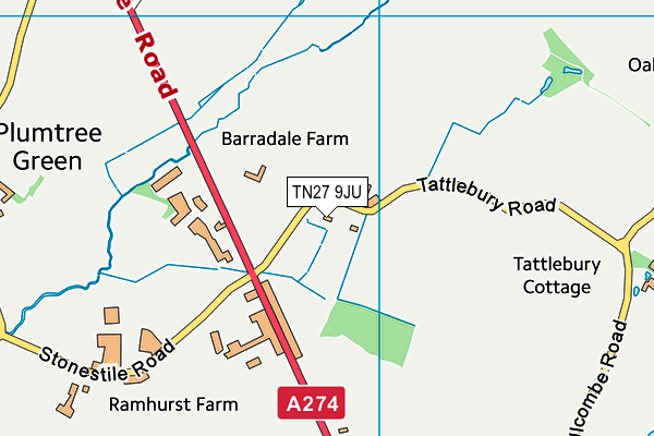 TN27 9JU map - OS VectorMap District (Ordnance Survey) TN27 9JU map - OS VectorMap District (Ordnance Survey)