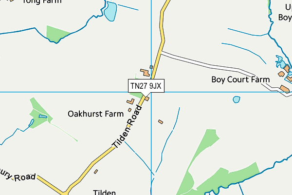 TN27 9JX map - OS VectorMap District (Ordnance Survey) TN27 9JX map - OS VectorMap District (Ordnance Survey)