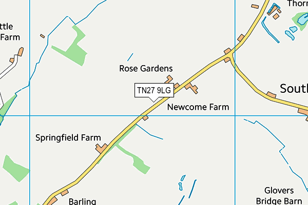 TN27 9LG map - OS VectorMap District (Ordnance Survey) TN27 9LG map - OS VectorMap District (Ordnance Survey)