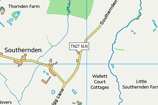 TN27 9LN map - OS VectorMap District (Ordnance Survey) TN27 9LN map - OS VectorMap District (Ordnance Survey)