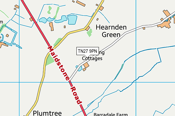 TN27 9PN map - OS VectorMap District (Ordnance Survey) TN27 9PN map - OS VectorMap District (Ordnance Survey)