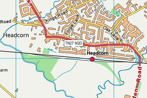 TN27 9QD map - OS VectorMap District (Ordnance Survey) TN27 9QD map - OS VectorMap District (Ordnance Survey)