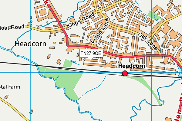 TN27 9QE map - OS VectorMap District (Ordnance Survey) TN27 9QE map - OS VectorMap District (Ordnance Survey)