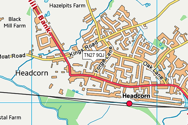 TN27 9QJ map - OS VectorMap District (Ordnance Survey) TN27 9QJ map - OS VectorMap District (Ordnance Survey)