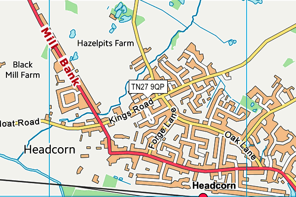 TN27 9QP map - OS VectorMap District (Ordnance Survey) TN27 9QP map - OS VectorMap District (Ordnance Survey)