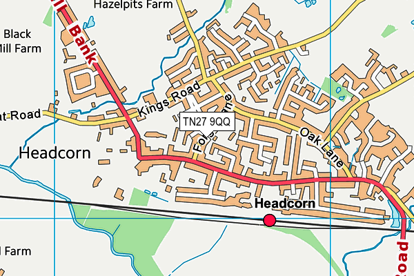 TN27 9QQ map - OS VectorMap District (Ordnance Survey) TN27 9QQ map - OS VectorMap District (Ordnance Survey)