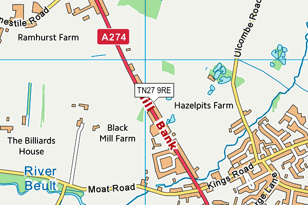 TN27 9RE map - OS VectorMap District (Ordnance Survey) TN27 9RE map - OS VectorMap District (Ordnance Survey)