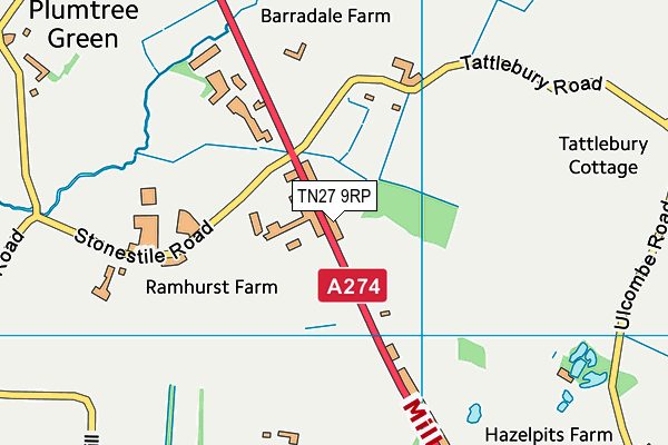 TN27 9RP map - OS VectorMap District (Ordnance Survey) TN27 9RP map - OS VectorMap District (Ordnance Survey)