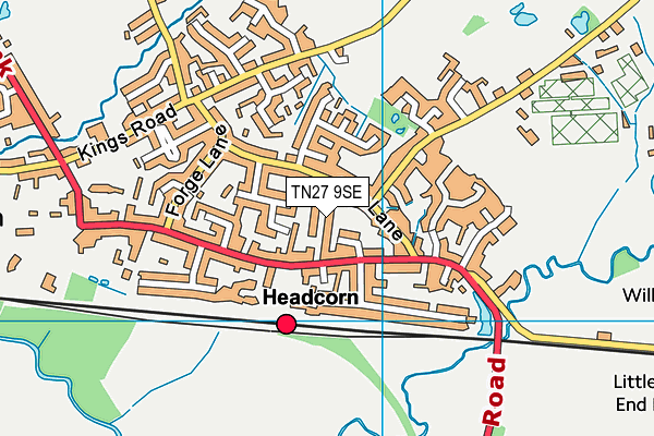 TN27 9SE map - OS VectorMap District (Ordnance Survey) TN27 9SE map - OS VectorMap District (Ordnance Survey)