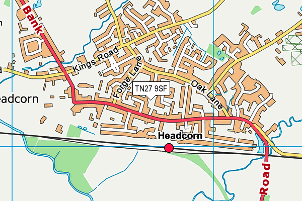 TN27 9SF map - OS VectorMap District (Ordnance Survey) TN27 9SF map - OS VectorMap District (Ordnance Survey)