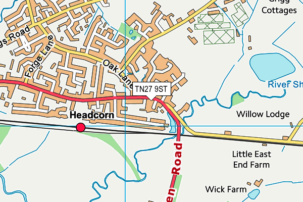 TN27 9ST map - OS VectorMap District (Ordnance Survey) TN27 9ST map - OS VectorMap District (Ordnance Survey)