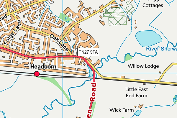 TN27 9TA map - OS VectorMap District (Ordnance Survey) TN27 9TA map - OS VectorMap District (Ordnance Survey)
