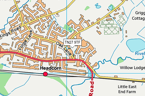 TN27 9TF map - OS VectorMap District (Ordnance Survey) TN27 9TF map - OS VectorMap District (Ordnance Survey)