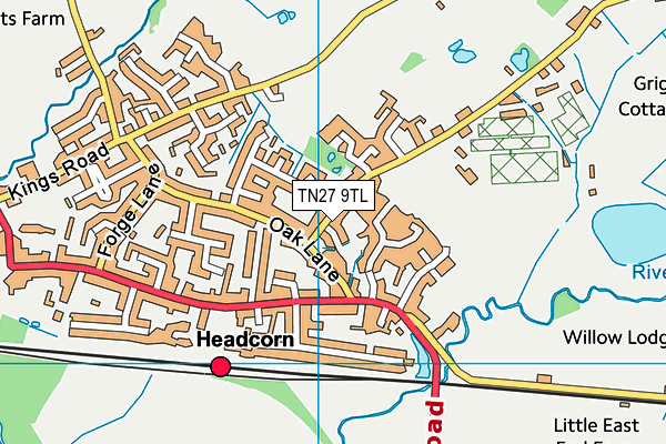 TN27 9TL map - OS VectorMap District (Ordnance Survey) TN27 9TL map - OS VectorMap District (Ordnance Survey)