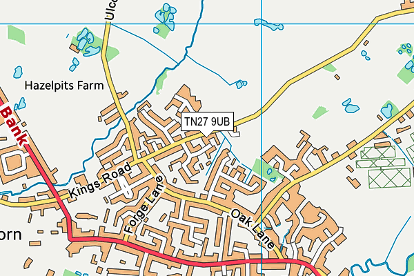 TN27 9UB map - OS VectorMap District (Ordnance Survey) TN27 9UB map - OS VectorMap District (Ordnance Survey)