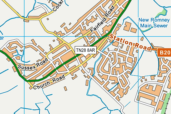 TN28 8AR map - OS VectorMap District (Ordnance Survey) TN28 8AR map - OS VectorMap District (Ordnance Survey)