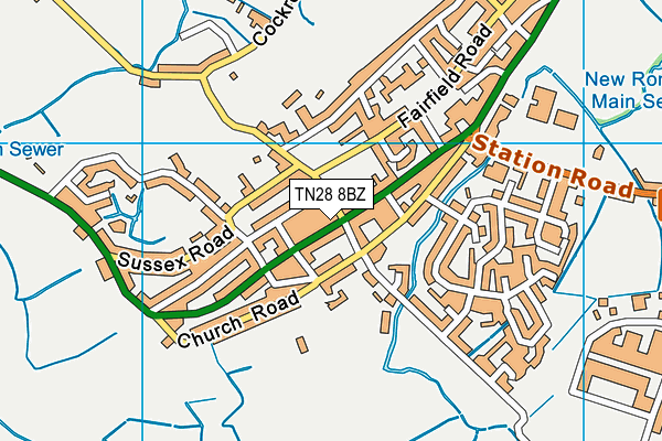 TN28 8BZ map - OS VectorMap District (Ordnance Survey) TN28 8BZ map - OS VectorMap District (Ordnance Survey)