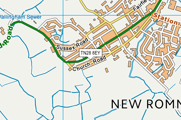 TN28 8EY map - OS VectorMap District (Ordnance Survey) TN28 8EY map - OS VectorMap District (Ordnance Survey)