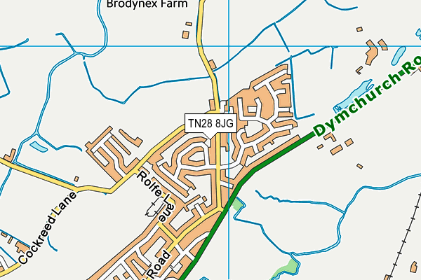 TN28 8JG map - OS VectorMap District (Ordnance Survey) TN28 8JG map - OS VectorMap District (Ordnance Survey)