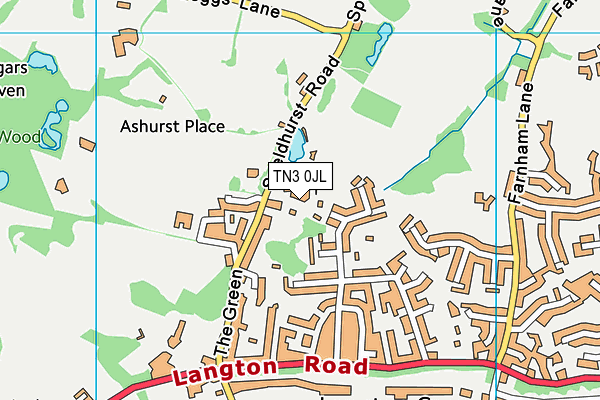 TN3 0JL map - OS VectorMap District (Ordnance Survey) TN3 0JL map - OS VectorMap District (Ordnance Survey)