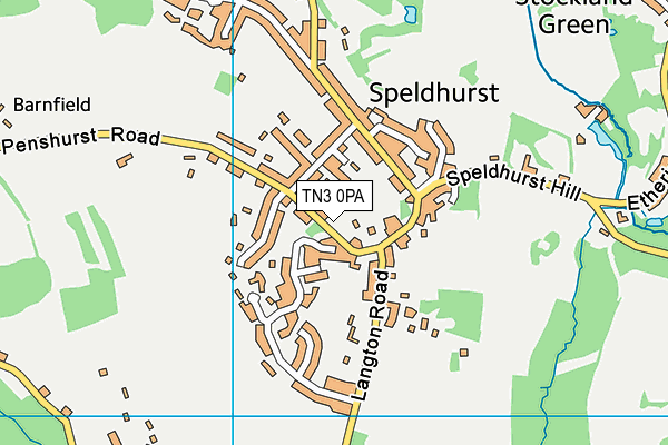 TN3 0PA map - OS VectorMap District (Ordnance Survey) TN3 0PA map - OS VectorMap District (Ordnance Survey)