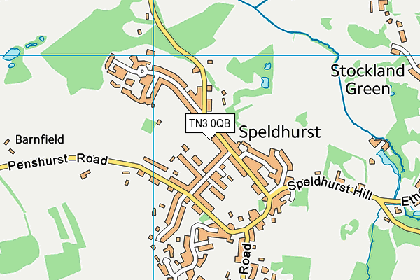 TN3 0QB map - OS VectorMap District (Ordnance Survey) TN3 0QB map - OS VectorMap District (Ordnance Survey)