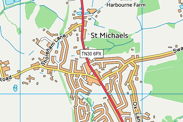 TN30 6PX map - OS VectorMap District (Ordnance Survey) TN30 6PX map - OS VectorMap District (Ordnance Survey)