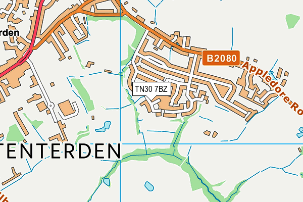 TN30 7BZ map - OS VectorMap District (Ordnance Survey) TN30 7BZ map - OS VectorMap District (Ordnance Survey)
