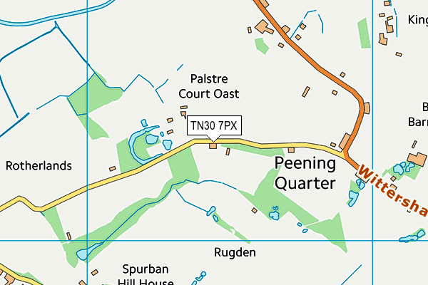 TN30 7PX map - OS VectorMap District (Ordnance Survey) TN30 7PX map - OS VectorMap District (Ordnance Survey)