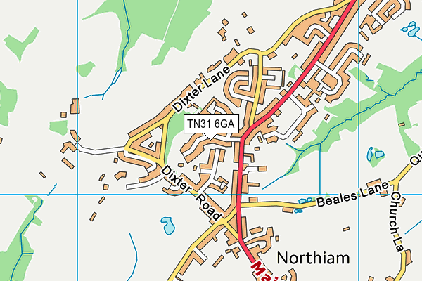 TN31 6GA map - OS VectorMap District (Ordnance Survey) TN31 6GA map - OS VectorMap District (Ordnance Survey)