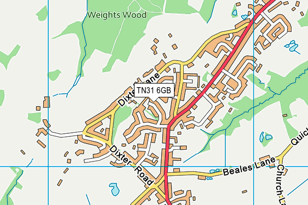 TN31 6GB map - OS VectorMap District (Ordnance Survey)