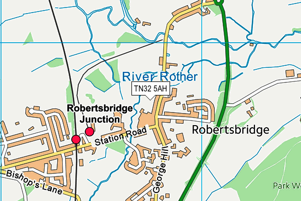 TN32 5AH map - OS VectorMap District (Ordnance Survey) TN32 5AH map - OS VectorMap District (Ordnance Survey)