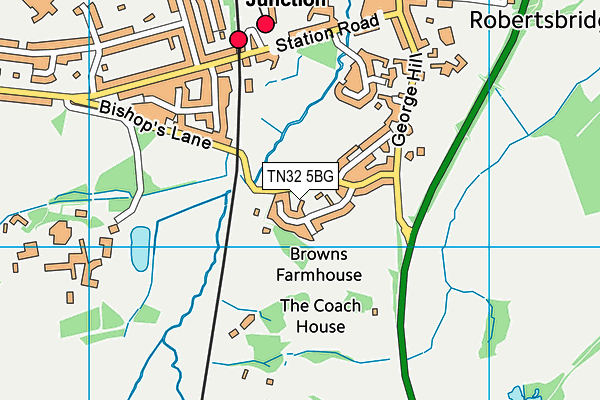 TN32 5BG map - OS VectorMap District (Ordnance Survey) TN32 5BG map - OS VectorMap District (Ordnance Survey)