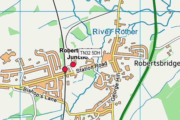 TN32 5DH map - OS VectorMap District (Ordnance Survey) TN32 5DH map - OS VectorMap District (Ordnance Survey)