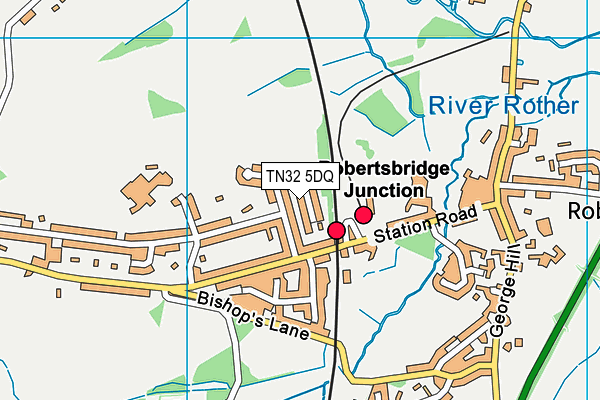 TN32 5DQ map - OS VectorMap District (Ordnance Survey) TN32 5DQ map - OS VectorMap District (Ordnance Survey)