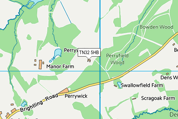 TN32 5HB map - OS VectorMap District (Ordnance Survey) TN32 5HB map - OS VectorMap District (Ordnance Survey)
