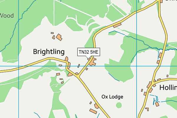 TN32 5HE map - OS VectorMap District (Ordnance Survey) TN32 5HE map - OS VectorMap District (Ordnance Survey)